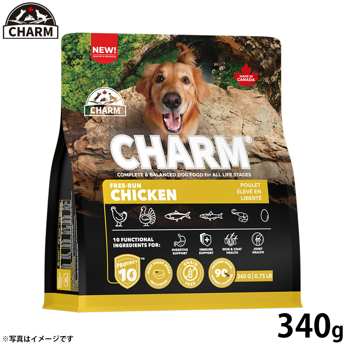 【店内ポイント最大42倍！本日限定！】チャーム CHARM フリーランチキン 鶏肉 ドッグフード グレインフリー 340g 無添加 穀物フリー 穀物不使用 小麦不使用 グルテンフリー 犬 ナチュラル