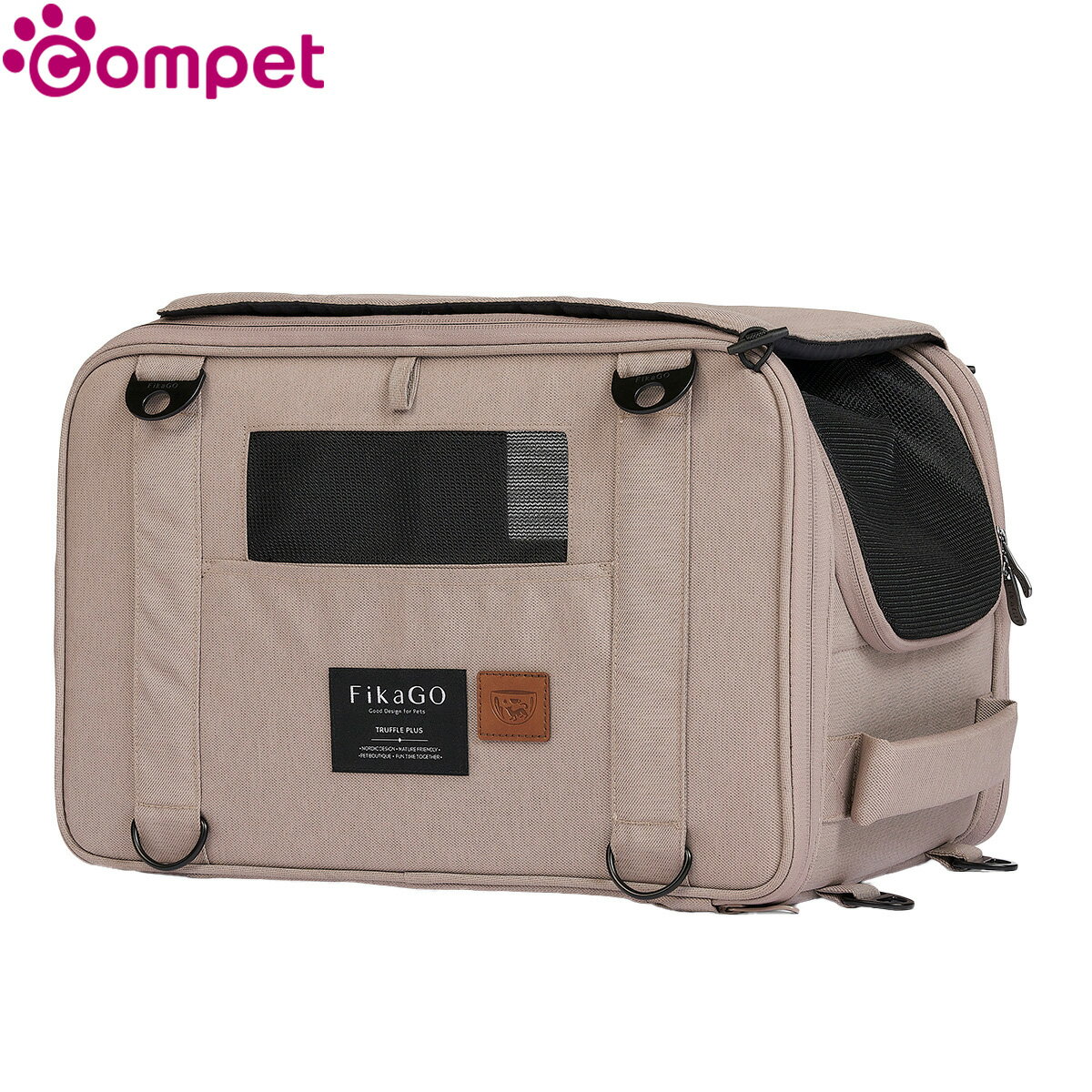 コンビ combi コムペット compet フィカゴー FikaGO ペットキャリー トリュフプラス TRUFFLE PLUS サンディベージュ 犬猫兼用 小型犬