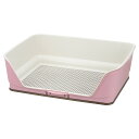 リッチェル Richell お掃除簡単ステップ壁付トイレ ワイド ライトピンク【送料無料】 トイレトレー 犬用トイレ 囲い メッシュ