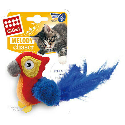 【2000円OFFクーポン！＆店内ポイント最大55倍！本日限定！】GiGwi メロディチェイサー オウム 猫 おもちゃ 鳥 羽 鳴き声 音が鳴る