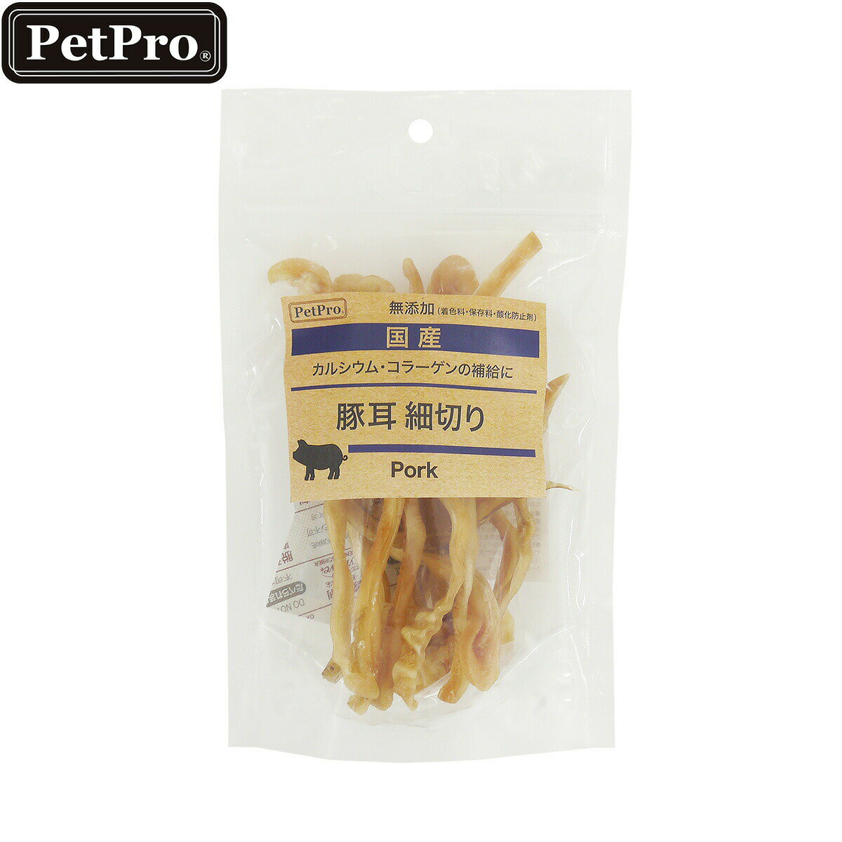 【2000円OFFクーポン！＆店内ポイント最大55倍！11月20日！】ペットプロ 犬用おやつ 国産おやつ 無添加豚耳細切り 55g