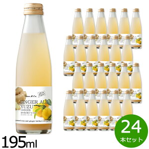 Dean＆Co. 柚子ジンジャーエール 195ml×24本セット ジュース 炭酸飲料 スパークリング 果汁10 柑橘系 高知県 【送料無料】