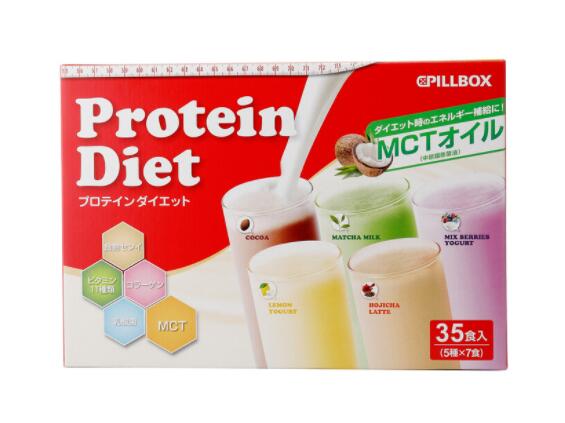 商品の特徴 ・1日目安量：1日3食中、最大2食まで ・1箱あたり、各種類が7袋ずつ入っています（計35袋） ・5種類入りなので、飽きずにその日の気分にあわせてお召し上がりいただけます。 ・1食約100kcalで、プロテイン10g、ビタミン11種類、カルシウム、マグネシウム、食物繊維、乳酸菌も補給できます。新たにMCTオイルも配合。