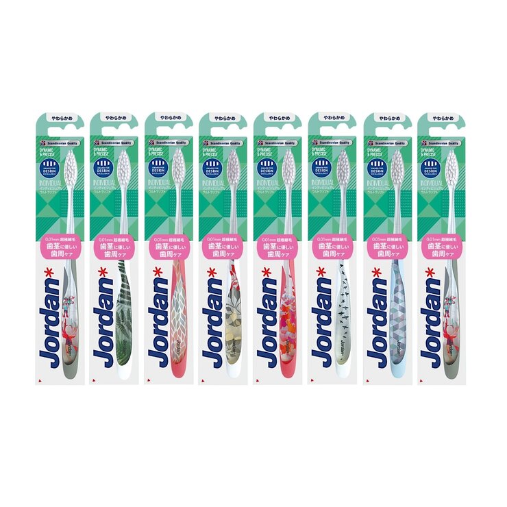 Jordan インディヴィジュアル 歯ブラシ やわらかめ 8本　Jordan INDIVIDUAL Toothbrush Soft 8 counts