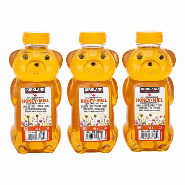 カークランドシグネチャー はちみつ　ベアージャグ 750g x 3本　Kirkland Signature Honey Bear 750g x 3