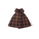 【マラソン限定300円OFF】キッズ ポンチョ ケープ 女の子 男の子 フード付き チェック柄 秋冬 アウター 子供服 マント風 おしゃれ プレゼント ギフト
