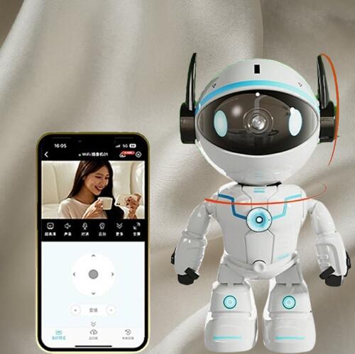 防犯カメラ 室内 家庭用 小型 ロボット型 1080P 2.4/5GHz Wi-Fi対応 自動追跡 PTZ首振り 動体検知 移動追跡 警報通知 双方向音声 スマホ遠隔 ナイトビジョン 簡単接続 見守りカメラ ペット 赤ちゃん 子供 高齢者 猫 犬