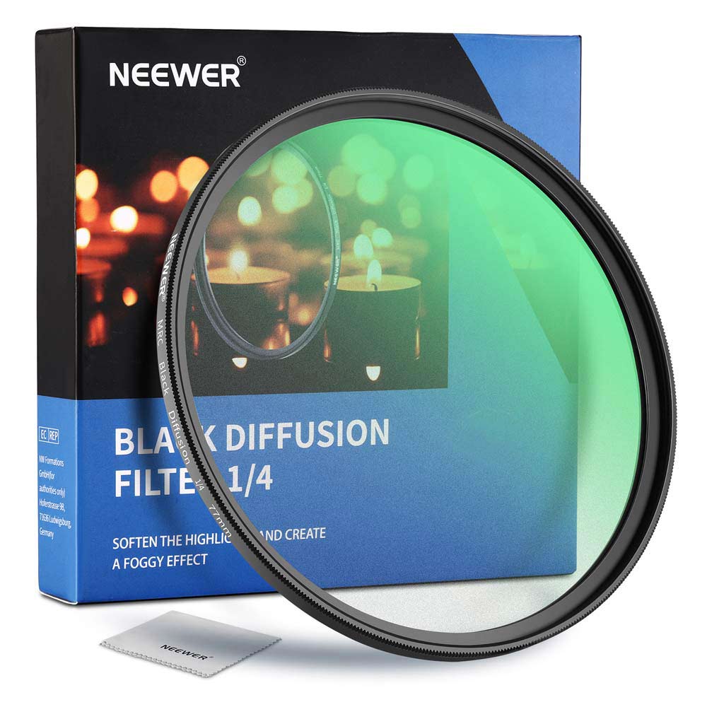 NEEWER ブラック拡散ミスト 1/4フィルターセット レンズフィルター 超薄枠 撥水＆耐傷性　HD光学ガラス 両面30層ナノコーティング ビデオ/Vlog/ポートレート写真適用