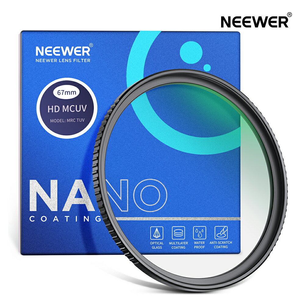 NEEWER UVフィルター 超薄型　保護フィルター カメラレンズフィルター 9H高硬度強化HD光学ガラス/アルミ合金フレーム/30層ナノコーティング/防水/耐傷性