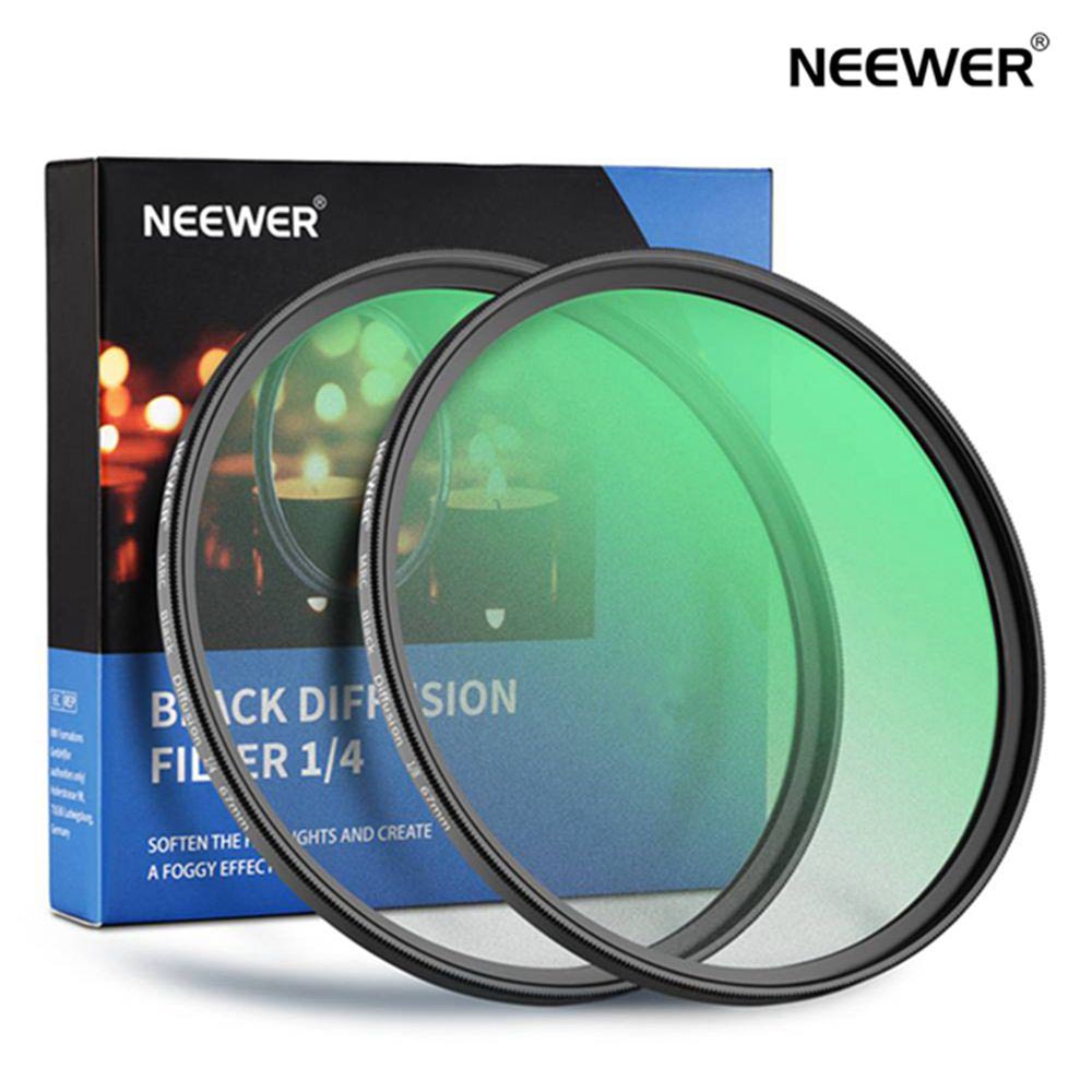 【フィルター径選択可】NEEWER ブラック拡散 1/4+1/8 フィルターセット 超薄枠 撥水＆耐傷性　HD光学ガラス 両面30層ナノコーティング ビデオ/Vlog/ポートレート写真適用