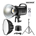 NEEWER CB60LEDビデオライトキット 6500Lux/CRI 97+/TLCI 97+ 60W 5600K LED連続光 ソフトボックス、ライトスタンド、2.4Gワイヤレスリモコン、Bowensマウント付き ポートレート/結婚式/YouTube写真に適用