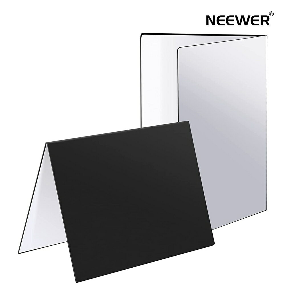 NEEWER 2枚入り 3-in-1 レフ板　1枚4色(銀/白/黒)　A4サイズ（30x20cm） 折りたたみ式 反射板　 静物、製品、食品撮影に適用