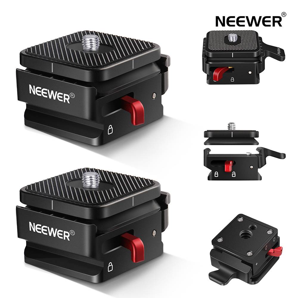 NEEWER 2個セット　クイックリリースプレート カメラマウントアダプター 1/4"と3/8" ねじ山付き クイックリリースシステム アルカスイスに対応 三脚、一脚、スタビライザー、スライダーに適用 耐荷重10kg (QRP-1)