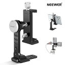 【P10倍+10%引クーポン】NEEWER スマートフォン三脚マウント アルミニウム合金 360°回転可能な電話スタンドホルダークランプ コールドシューとアルカベース付き iPhone 15 Pro Max Galaxy S24 Ultra Pixelおよび2.6インチ~4インチ幅のスマートフォンに対応