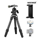 NEEWER カーボンファイバーカメラ三脚 40cm/72cm スマホホルダー+レッグスパイク+360°パノラマボールヘッド付き 軽量でコンパクト 動画ブログ旅行用 三脚デスクトップスタンド ミラーレスカメラとスマートフォンに適用