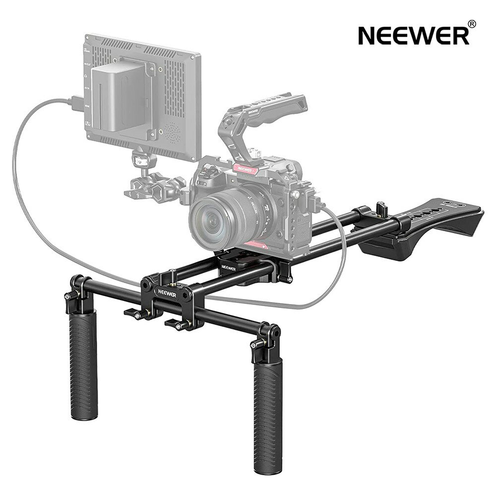 NEEWER ショルダーリグキット 16 /40cm 拡張版 15mmロッド サポートシステム カメラスタビライザー DSLRビデオカメラ用 映画制作用 フォローフォーカス/レンズサポート/マットボックス SmallRigに対応 SR004