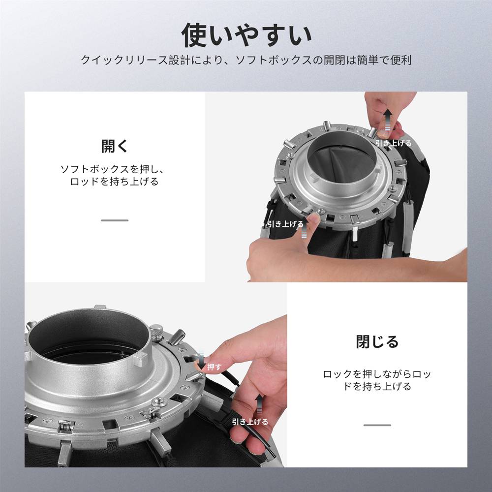 NEEWER 45cm 八角形ソフトボックス オクタ型 Bowensマウント クイック折りたたみ クイックセットアップ ディフューザー/ハニカムグリッド/バッグ付 Q4 RGB CB60 MS60B MS60C MS150B用 Godox Aputureビデオスタジオライトに対応 NS1P 画像2