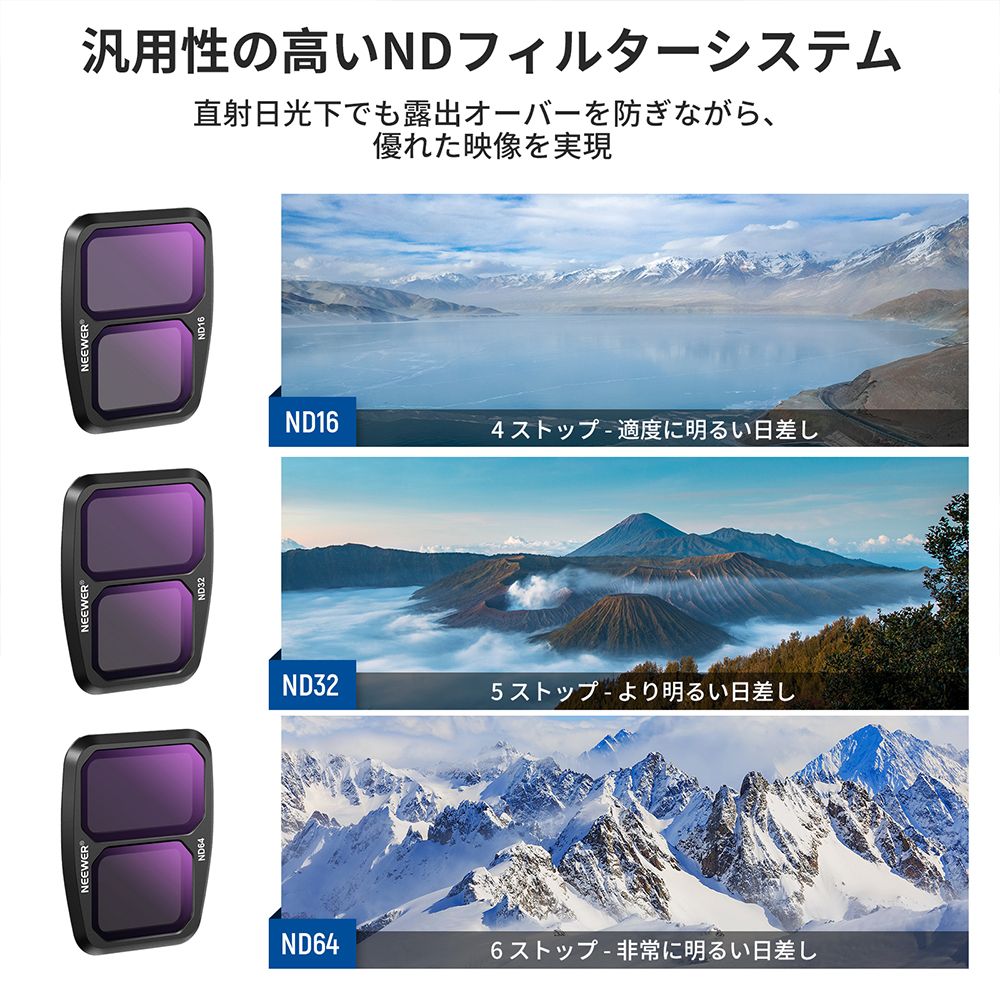 NEEWER ND&CPL フィルターセット DJI Air 3に対応 4パック ND16 ND32 ND64 CPL 偏...