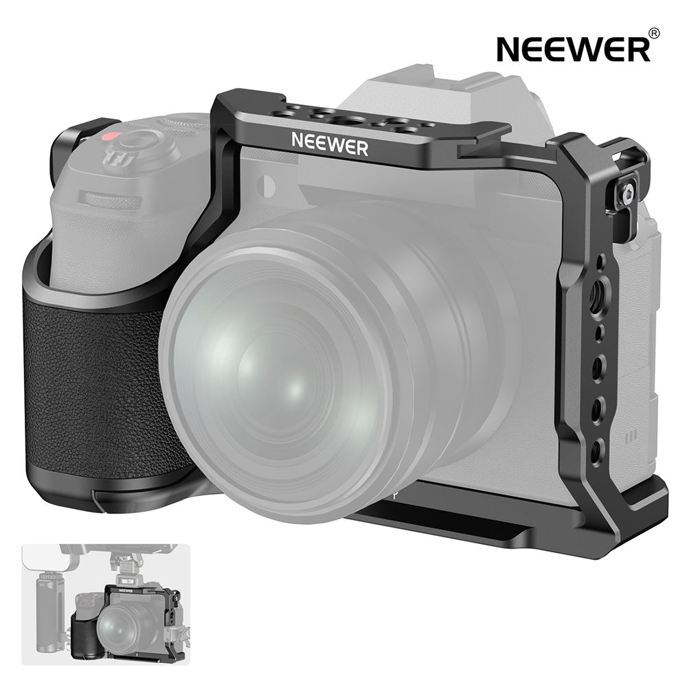 NEEWER Fujifilm X-S20カメラケージ 完全アクセス 金属製ビデオリグ グリップ、NATOレール、3/8