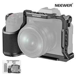 NEEWER Fujifilm X-S20カメラケージ 完全アクセス 金属製ビデオリグ グリップ、NATOレール、3/8"Arri、コールドシュー、ねじれ防止Arca型ベース付き Fujifilm X-S20 DJI RS2 RSC2 RS3 Proジンバルに対応 CA043