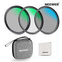 P10倍+5%引クーポン◆NEEWER UV/CPL/NDレンズフィルターキット ハードシェル収納ケース/マルチコート光学ガラス/アルミ合金フレーム UV+円偏...