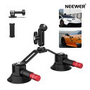 【P20倍+5%引クーポン】NEEWER デュアル吸盤マウント アクションカメラ用 車載マウント 真空吸盤カメラマウント 360°ボールヘッドマジックアーム/スマホホルダー/アクションカメラアダプター付き クイックリリース Insta360 OSMOに対応 CA066