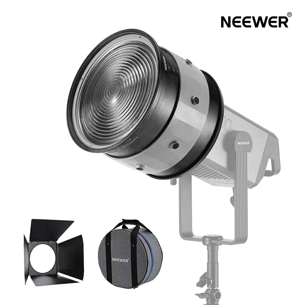 Rakuten - NEEWER 10インチフレネルレンズ 集光レンズ Bowensマウント 10°〜35°可変ビーム角とバーンドア付き CB300B CB300C CB200 CB200B CB200C AS600B 600W LEDビデオライト/スタジオライト/フラッシュ用 CSF10