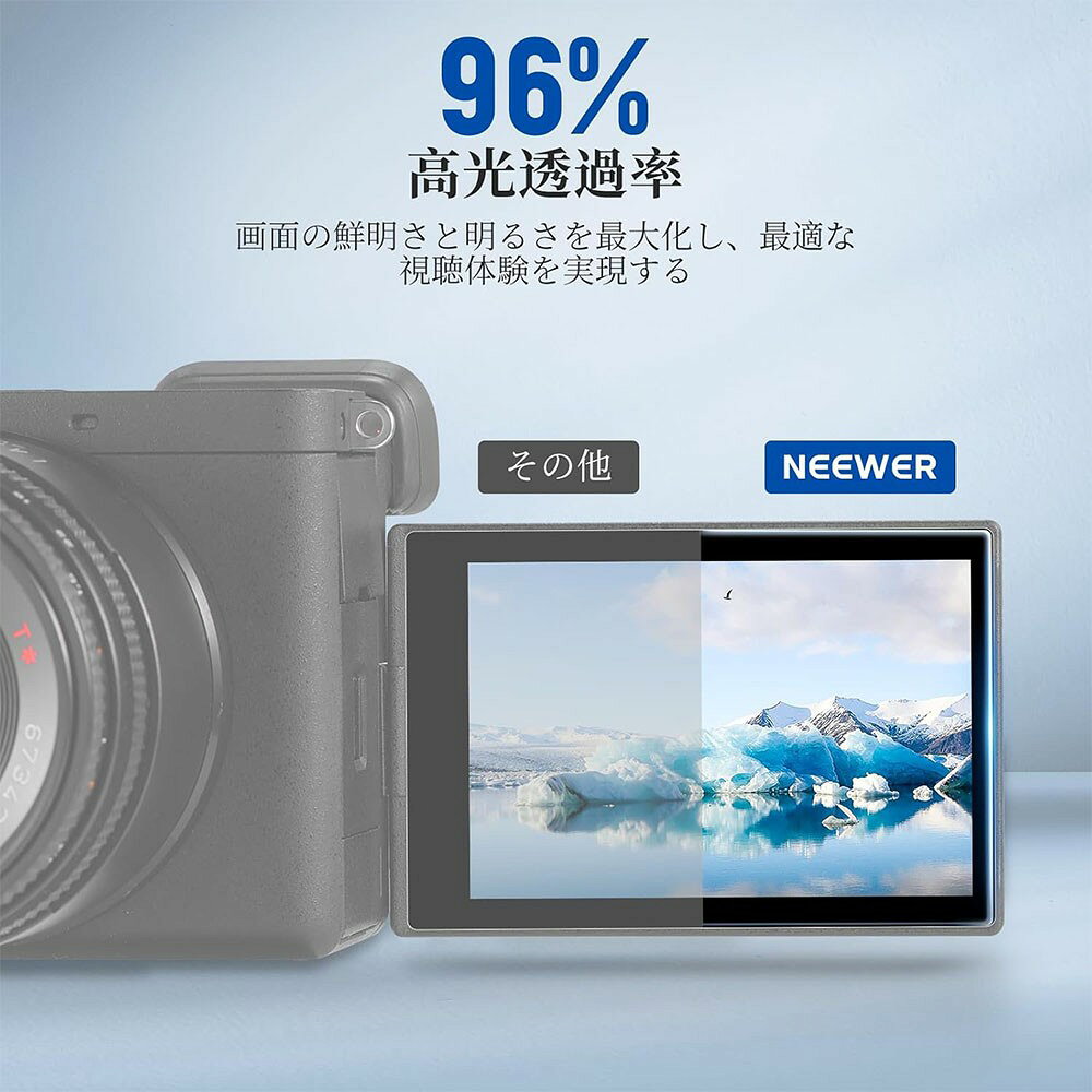 NEEWER カメラ液晶保護フィルム 3インチLCDスクリーン用 超薄ガラス 2.5D強化ガラ...
