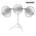 【P10倍+10%引クーポン】NEEWER トリプルリレフ板ホルダー 5in1折りたたみ式レフ板3個付き 108cm 180°チルト伸縮式トライレフ板マウント ...