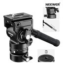 【P10倍+5%引クーポン】NEEWER 三脚流体雲台 +/-7°レベリングベース(Φ48mm) 金属製 小型 パンチルト Arca型QRプレート 伸縮ハンドル ビデオ雲台 フルード雲台 自由雲台 三脚フルードヘッド ビデオヘッドマウント ビデオカメラ/DSLRカメラ用 最大荷重5kg GM35