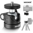 【P10倍+5%引クーポン】NEEWER BASICS ミニボール雲台 三脚雲台 ポータブル カメラマウントアダプター 1/4"ネジ付き コンパクトDSLR/アクションカメラ/スマホ/LEDリングライト/一脚/スライダー用 カメラ雲台 360°回転&90°傾斜 最大荷重2kg GM01