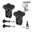 【P5倍+10%引クーポン】NEEWER アクションカメラマウントアダプター 1/4"-20ネジ付き アルミ合金変換アダプター 三脚マウントアダプター 固定ネジ X5/X4/X3/Hero 13/12/Osmo Action 5 Pro/4/3用 GP-81