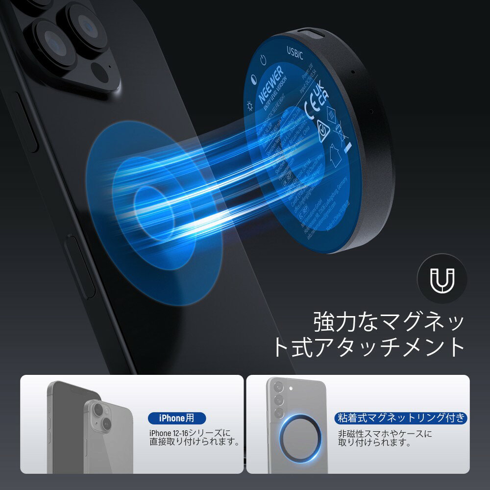 ��P10��UP��!��NEEWER ENTRY LEVEL VERSION ������饤�� ���ޥۥ�󥰥饤�� �ޥ��ͥåȼ� MagSafe iPhone�б� �����ӥǥ��饤�� ��鿧�� 1W 2700K-7500K CRI95+ 840lux/0.2m 4�ʳ�Ĵ�� ����å׼���ͥ�饤�� �Ρ��ȥѥ�����/���ޥ�������� ��°�� NL32R