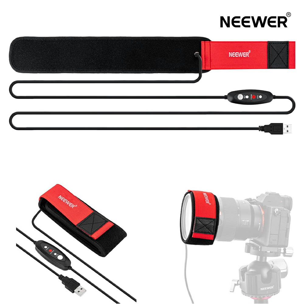【P10倍UP中!】NEEWER 400mm USBレンズヒーターウォーマー 3段階温度調節可能 結露防止ヒーターストリ..