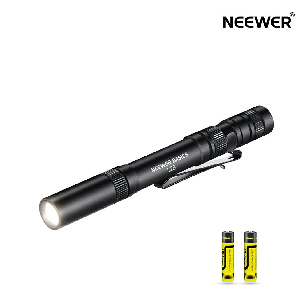 Rakuten - NEEWER BASICS EDC懐中電灯 5W LEDペンフラッシュライト コンパクト 軽量 小型 121lm ハンドヘルドポケット クリップペン型ライト ミニ手持ち式ハンディライト 5つモード付き 単4電池駆動 IP44防水 緊急/家庭/キャンプ/修理用 L28