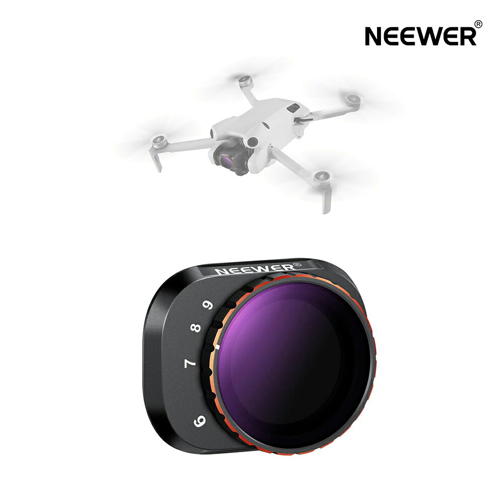 Rakuten - NEEWER 可変NDフィルター Mini 4 Proに対応 減光フィルター ND64-512 6-9ストップ マルチコートHD光学ガラス ドローンカメラレンズ 航空写真アクセサリー ビデオ録画