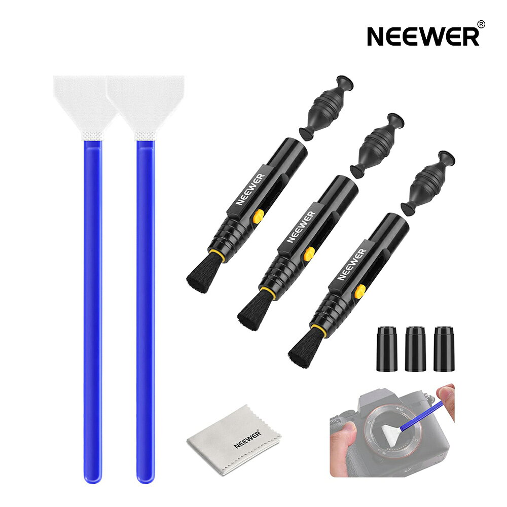 乐天商城 - 【P10倍UP中!】NEEWER カメラレンズクリーニングキット 6 in 1セット カメラクリーニング用品 電子機器/スマホ/タブレット用 メンテナンス用品 24mmフルフレームセンサースワブ2本/ダブルヘッドレンズブラシペン3本/クリーニングクロス1枚付き HM-48