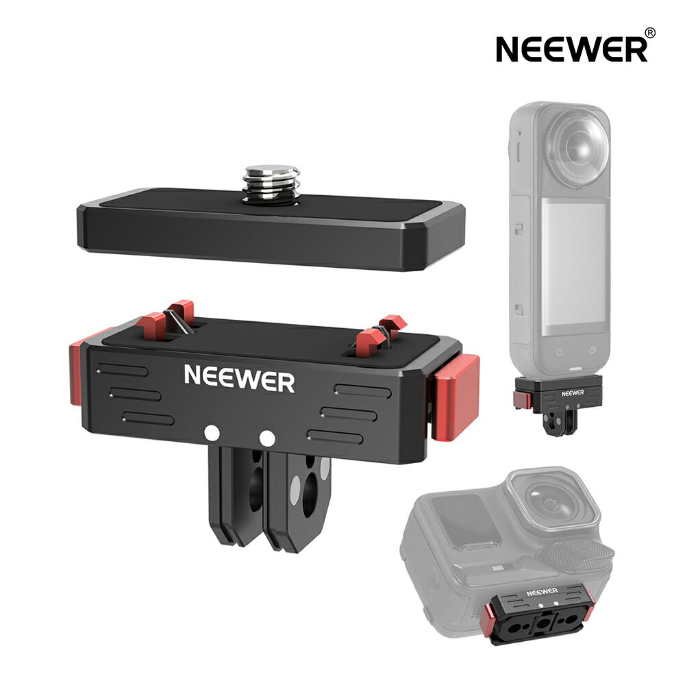 NEEWER クイックリリースマウント X5 X4 X3 AcePro AcePro2に対応 マグネット式 スナップオンアダプター 1/4"ネジ&ネジ穴付き 2ピンマウント アクションカメラアクセサリー対応 GP-88