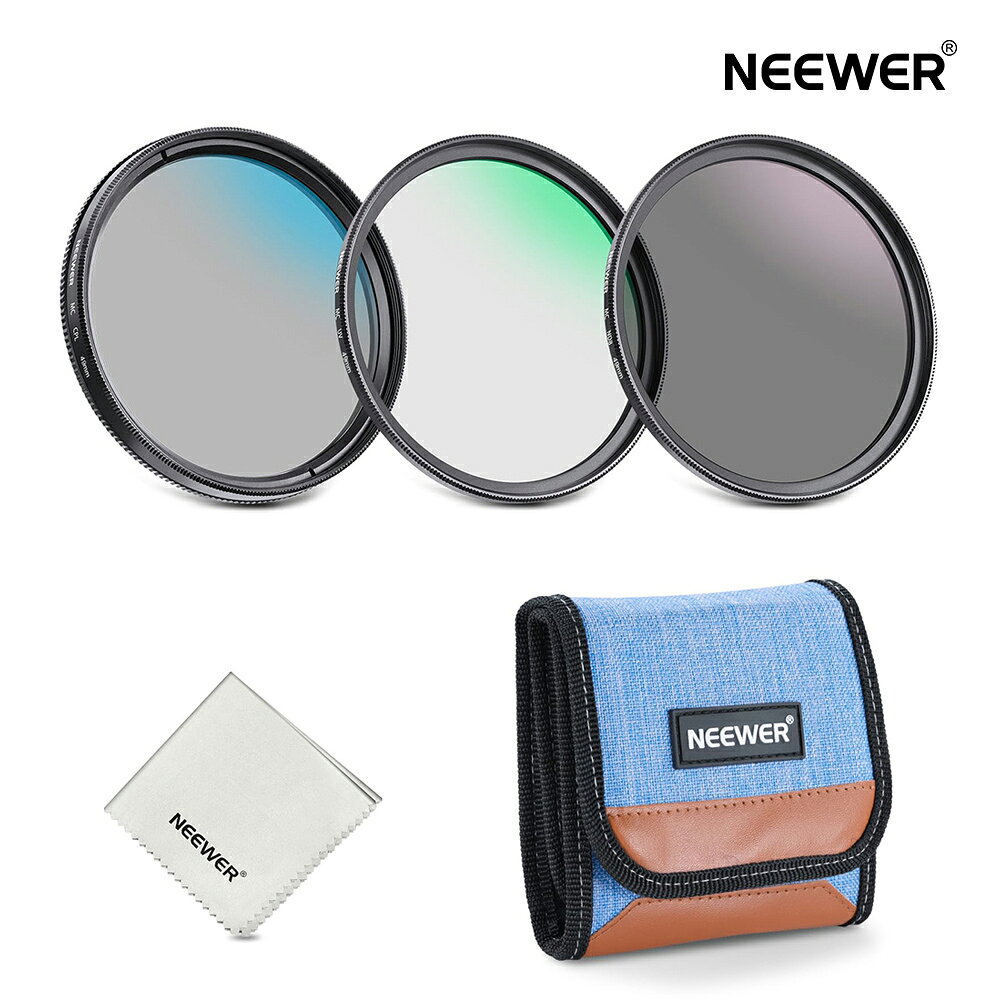 Rakuten - NEEWER フィルターセット 3枚入り UV/CPL/NDフィルターキット UV保護+円偏光+減光(ND8)カメラレンズフィルター マルチコート光学ガラス/超薄型フレーム/折りたたみ式収納ケース(新版)付き 写真アクセサリー