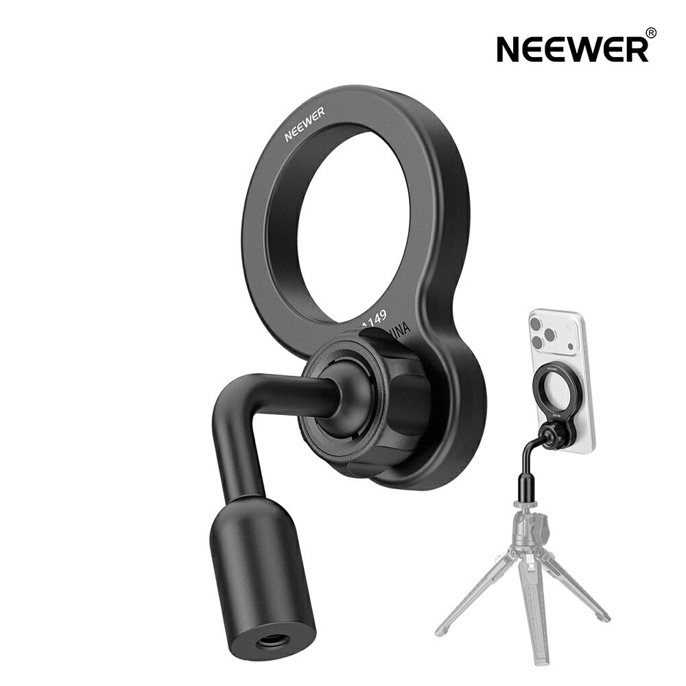 乐天商城 - 【P10倍UP中!】NEEWER BASICS スマホ三脚マウントアダプター マグネット式 360°ボールヘッド付き アルミ製 コンパクト 軽量 ポータブル 磁気スマホホルダーアタッチメント MagSafe iPhone/Android対応 ビデオ録画用 PA149