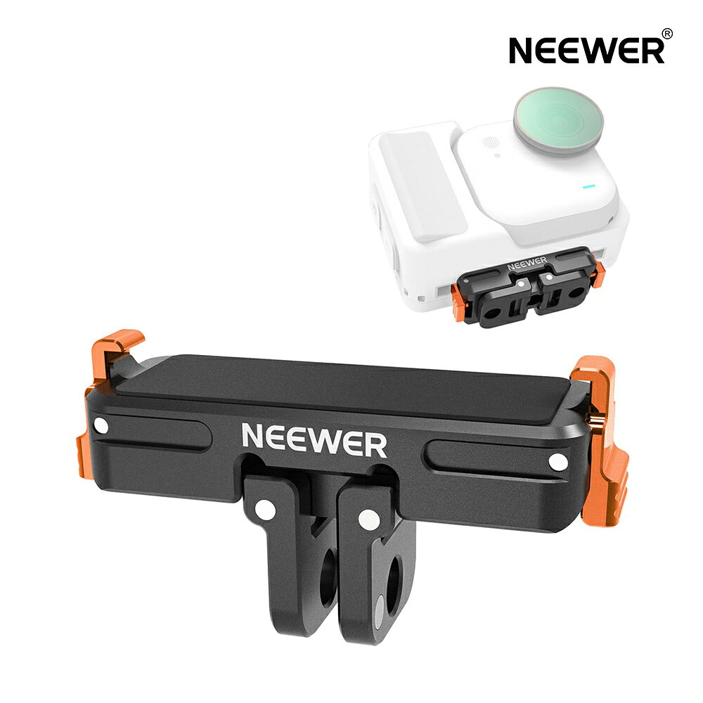 Rakuten - NEEWER クイックリリースマウントアダプター マグネット式 GO Ultra対応 磁気マウントベース アルミ合金製 アクションカメラスタンドアダプタマウント ベースブラケットアクセサリー 2本爪&1/4