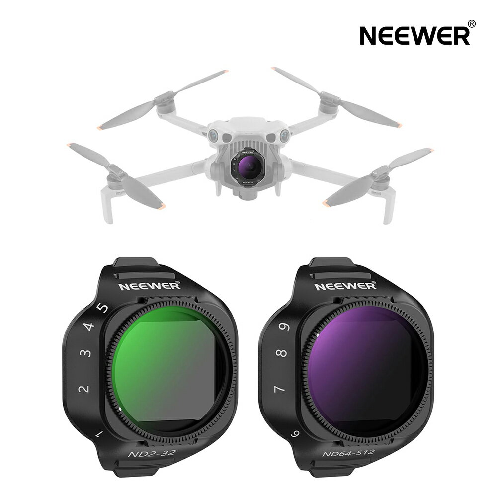 ��P10��UP��!��NEEWER ����ND�ե��륿�����å� 2��ѥå� Mini 5 Pro�ɥ����󥫥����б� ���ʥåץ��� Ĵ����ǽ ND2-32+ND64...