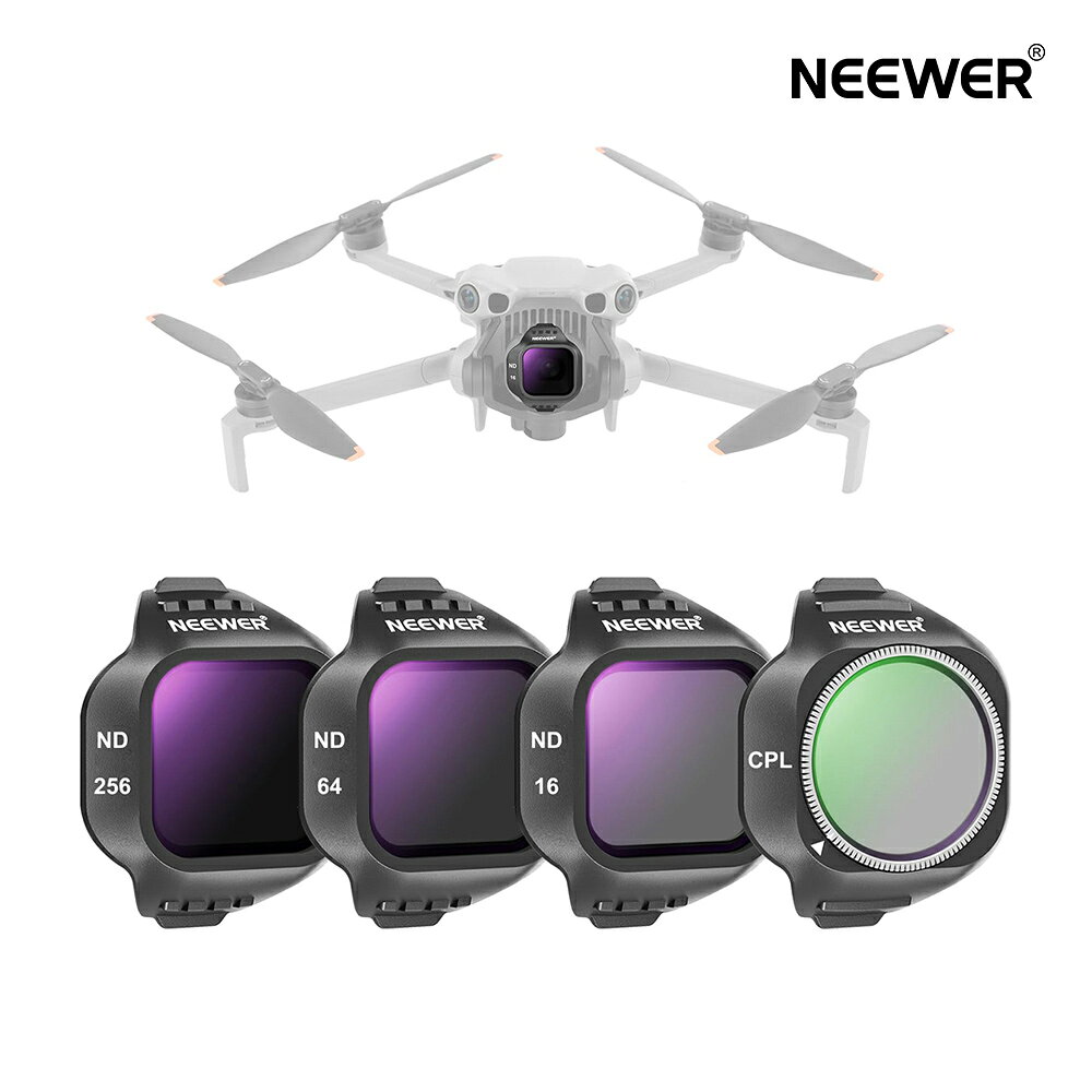 Rakuten - NEEWER フィルターセット 4枚パック CPL/ND16/ND64/ND256フィルター Mini 5 Proに対応 スナップオン 円偏光 減光 NDレンズフィルター ドローンカメラ撮影アクセサリー