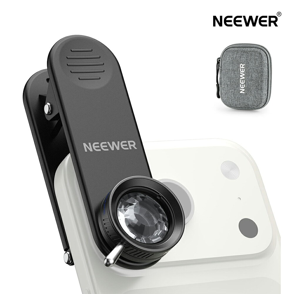 Rakuten - NEEWER 24mm 万華鏡フィルター スマホクリップ付き K9クリスタルガラスプリズム効果フィルター 17mmネジ付きレンズバックプレート/スマホケージ/ iPhone&Android対応ケース用 スマホレンズフィルター FL-102