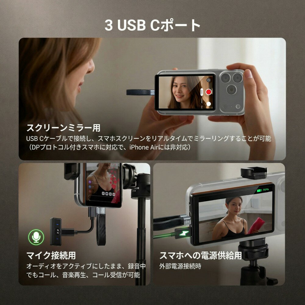 NEEWER BASICS 4インチ自撮りモニタースクリーン マグネット式 超薄型 金属製 バッ...