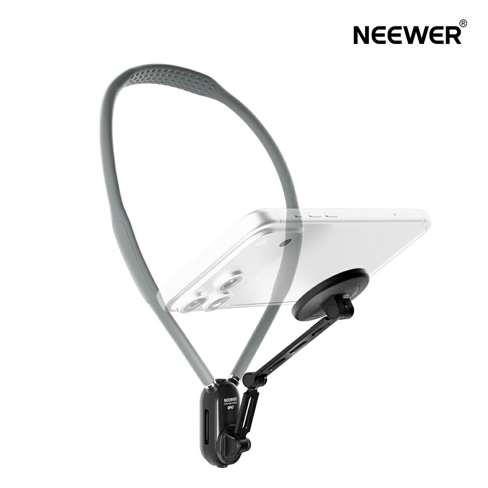 Rakuten - NEEWER スマホネックレスホルダー マグネット式 クイックリリース スマホチェストマウントスタンド 調整可能 ネックレスマウント スマホ首掛け MagSafe iPhone/Android対応 POV/Vlog/自撮り/ビデオ録画用アクセサリーキット GP47