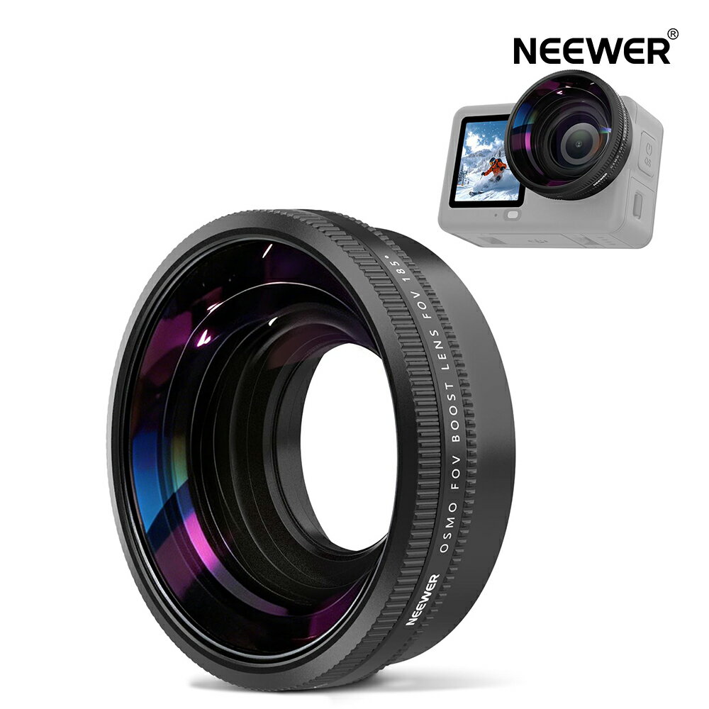 Rakuten - NEEWER 広角レンズ Osmo Action 6対応 4枚4群 185°FOV マルチコートHD光学ガラス ねじ込み式アクションカメラレンズ 写真撮影アクセサリー FL-B52