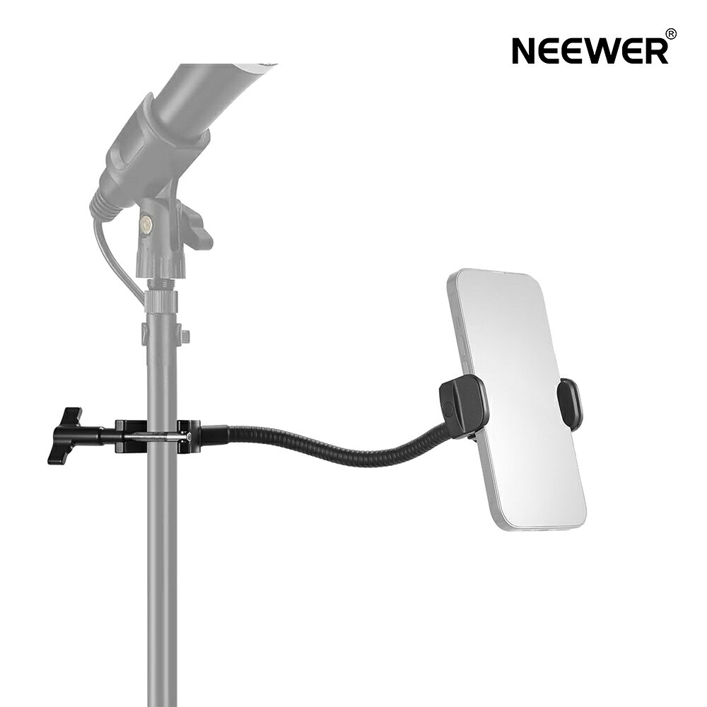 Rakuten - NEEWER BASICS スマホホルダー マイクスタンド用 フレキシブルアーム 360°ボールヘッド ブームアームマイク フロア楽譜スタンド スマホマウント iPhone 16/15 Pro Max Plus/16e/14 13 12/Galaxy S25/S24/S23 Ultra/Pixel 9/8/7 Pro用 MS009