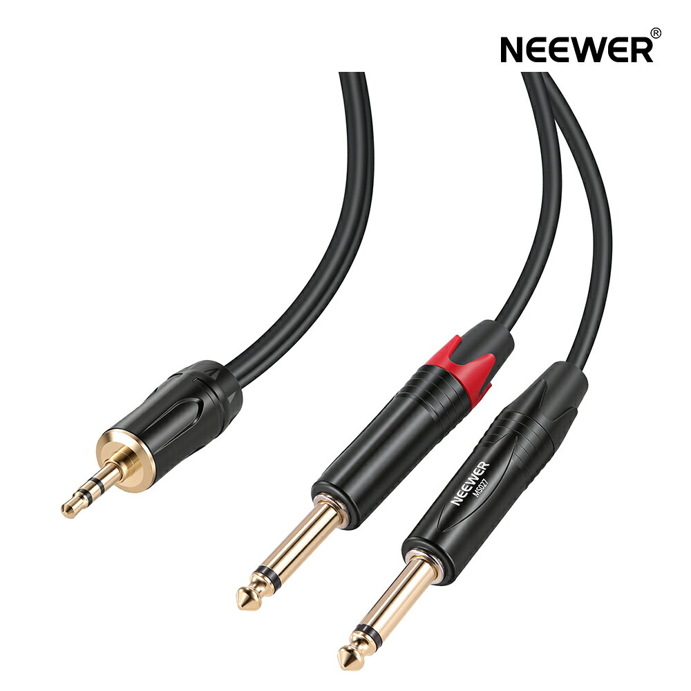 NEEWER 3.5mm 1/8 TRS to 1/4 デュアル 6.35mm TS ブレイクアウトケーブル 91cm/182cm/304cm オス to オス ステレオオーディオスプリッターコードアダプター スマホ/タブレット/ノートパソコン/スピーカー/スタジオモニター用 MS027