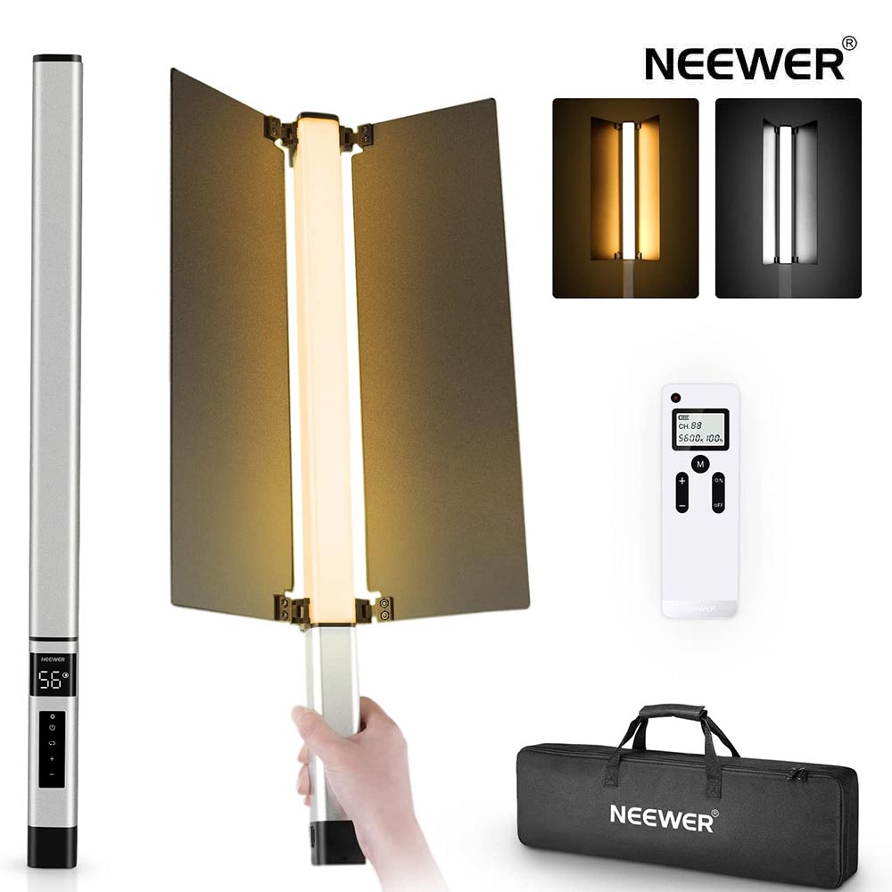 NEEWER CL124 PRO LEDƥå饤 2ƥ饤ȡƾ 2.4G⥳+ХåաĴǽ 3200K-5600K 1500Lux CRI97+ ᥿Сɥ LCDǥץ쥤 ݡ֥뻣ƥ饤 7.4V 3200mAhХåƥ꡼ /ӥǥ